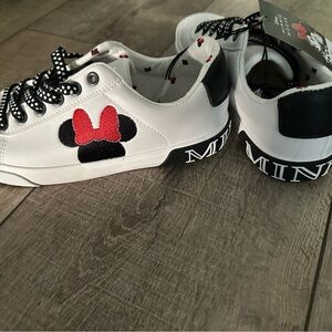 Disney Women's Sneakers - White, Black, and Red